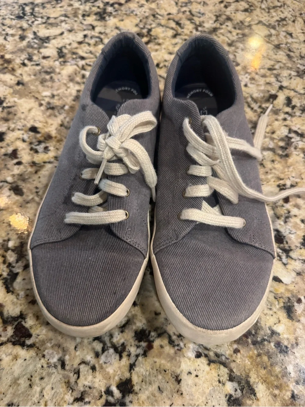 Sperry Kids Gray Canvas Lace-Up Shoes with White Laces